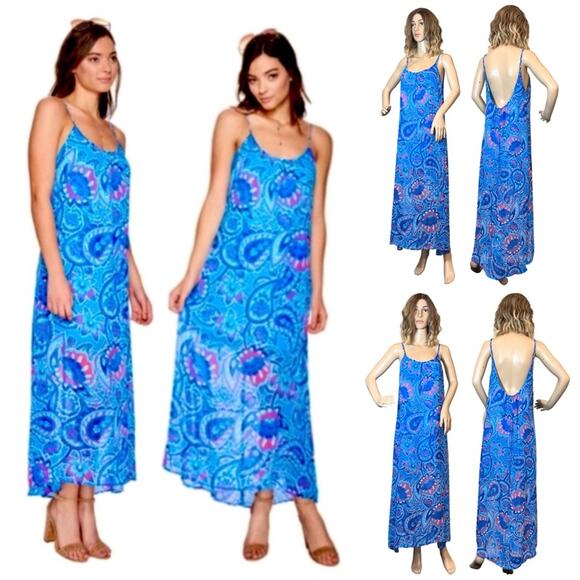 Show Me Your MuMu Floral Paisley Circus Trapeze Maxi Dress Size M $198 - Picture 1 of 9